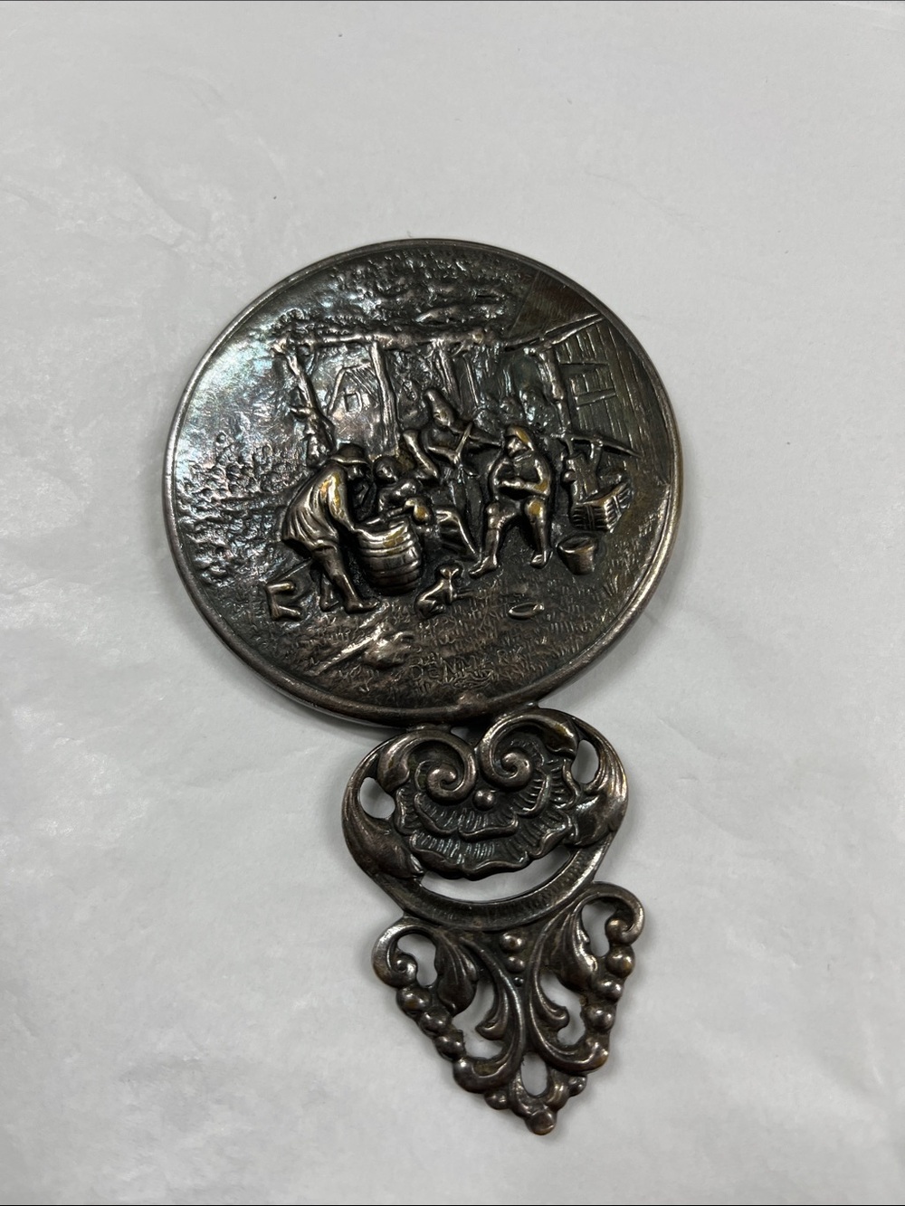 1940’s Hans Jensen Heavy Silver-Plated Hand Mirror